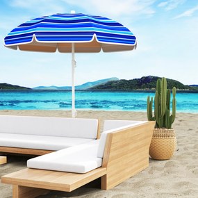 Outsunny Umbrelă de plajă Ø 1,8 m mare umbrelă inclinabilă pliabilă protecție solară UPF50+ ușoară geantă de transport multicolor | Aosom Romania