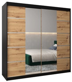 Dulap de haine 200 cm Verika 4 200 (negru + stejar artisan). 1064308
