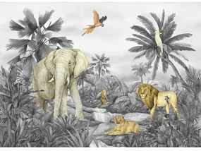 Fototapetă pentru copii Jungle 252 x 182 cm, 4părți