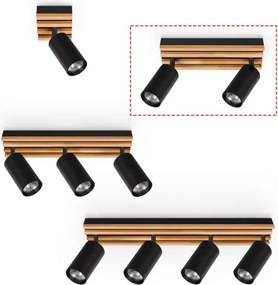 Brilagi - Lampă spot SELE WOOD 2xGU10/30W/230V negru/lemn
