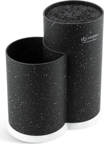 Suport pentru cutite si tacamuri Edenberg EB-5105B, 22x20 cm, Pana la 10 cutite, 2 compartimente, Usor de curatat, Acoperire moale, Negru