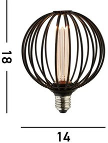 Bec LED decorativ GLOBE E27/4,5W/230V 2700K - Searchlight 26004BK