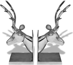 vidaXL Suporturi laterale pentru cărți, 2 buc., argintiu, aluminiu