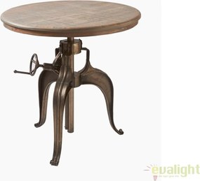 Masa design industrial cu inaltime reglabila, diametru 77cm, Grand Central 262820RM