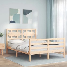 3194436 vidaXL Cadru de pat cu tăblie, 120x200 cm, lemn masiv