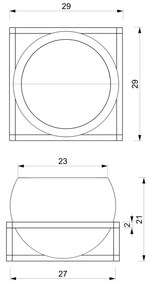 Ghiveci mural 27x29 cm negrua
