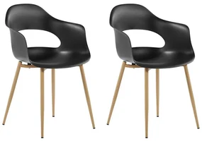 Set 2 buc. scaune de sufragerie URCA (negru). 1022902