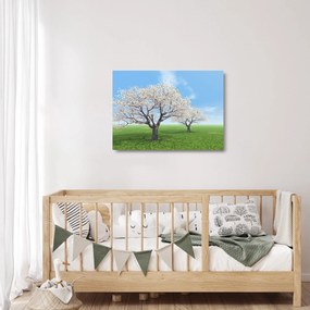 Tablou pe sticlă cu copaci (70x50 cm)