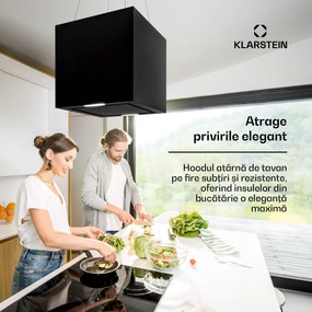 Klarstein Kronleuchter, hota tip insulă, 596 m³ / h, panou LED, clasa de eficiență energetică A