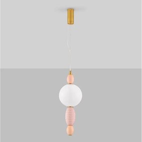 Pendul ceramic design modern LED CLEMENTINE portocaliu/ roz