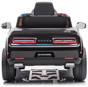 Mașinuță electrică de poliție Dodge Challenger 50W/4500 mAh negru/alb