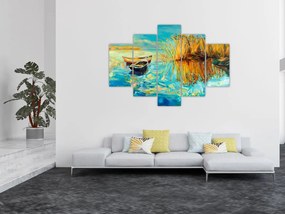 Tablou - Lacul cu bărci (150x105 cm)