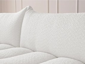 Colțar alb cu tapițerie din țesătură bouclé (cu colț pe partea stângă/cu șezlong) Azra – Bobochic Paris