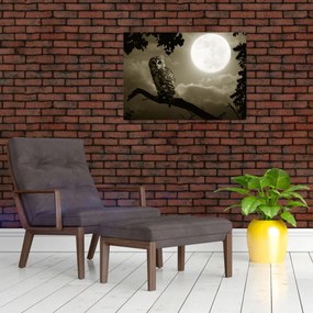 Tablou - Bufniță de noapte, auriu (70x50 cm)