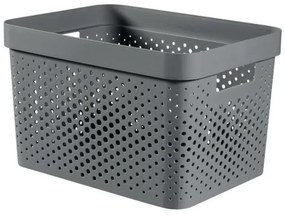 Cos rufe, 2 manere, plastic, antracit, 17 L, 36x27x22 cm, Infinity Recycled, Curver