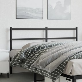 vidaXL Tăblie de pat metalică, negru, 160 cm
