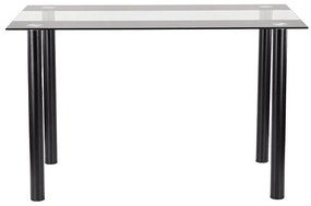 Masă de dining pătrată Riona 120 cm din sticlă neagră