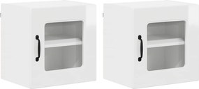 vidaXL Dulap de bucătărie Kalmar 2 pcs Alb lucios 40 x 31 x 40 cm