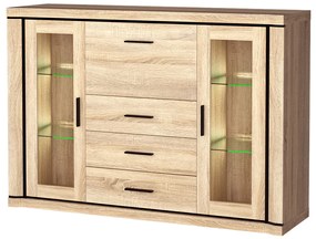 Vitrină Douglas 07 (cu iluminat LED) (Stejar sonoma). 1055558