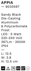 Aplica de perete LED pentru iluminat exterior IP54 APPIA