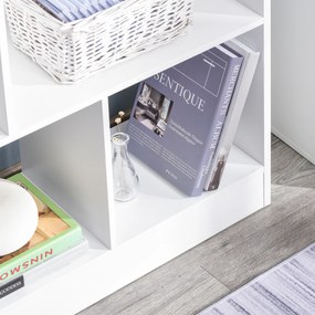 HOMCOM Bibliotecă raft Mobilier de Depozitare 5 nișe + 5 rafturi Panouri Particule Alb | Aosom Romania