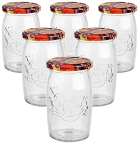 Set de 6 borcane de conservare cu capac Fructe,335 ml
