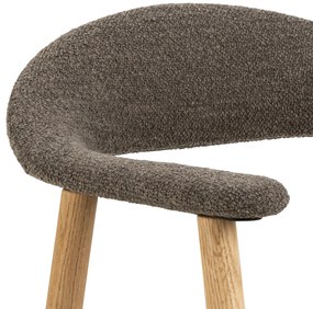 MAZZONI EXPORT ADELE Maro Taupe (țesătură Monza 40)/cadru Stejar Natural - SCAUN DIN LEMN BOUCLÉ PENTRU SALON SUFRAGERIE BUCĂTĂRIE RETRO