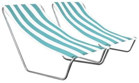 Set de 2 sezlonguri de plaja pliabile SAND, dungi turcoaz