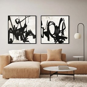 Tablou pictat manual 100x100 cm Playblack 1 - Malerifabrikken