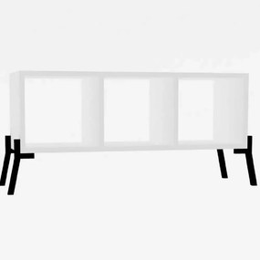 Comoda tv si biblioteca Gordon culoare alb 101 cm