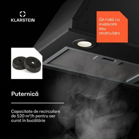 Klarstein Paolo 72 Hotă de bucătărie încorporabilă 72 cm 520 m³/h LED Touch A++