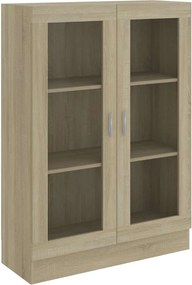 vidaXL Dulap cu vitrină stejar sonoma 82,5x30,5x115 cm lemn prelucrat
