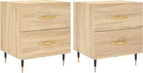 vidaXL Noptiere, 2 buc., stejar sonoma, 40x35x47,5 cm, lemn compozit