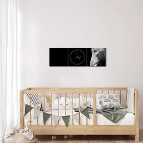 Tablou - Elefant (cu ceas) (90x30 cm)