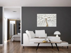 Tablou cu copac alb cu flori (90x60 cm)