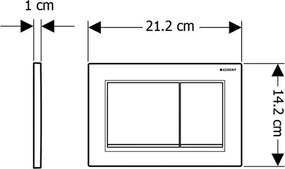 Geberit 115.080.01.1 - Placă de acționare Omega30 21,2x14,2 cm albă