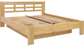 Pat matrimonial din lemn masiv cu spațiu de depozitare ANGELA 180x200 cm fag