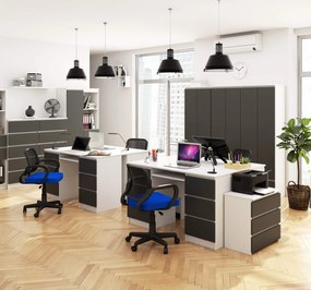Masă PC Behati (alb + grafit gri). 1070844