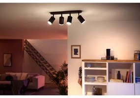 Philips Hue FUGATO LED RGBW spot 4xGU10/4,2W/230V negru dimabil