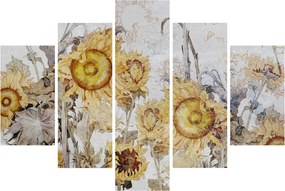 Tablou - Floarea-soarelui pe perete (150x105 cm)