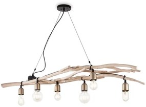 Lustră pe cablu Ideal Lux DRIFTWOOD 6xE27/60W/230V guava