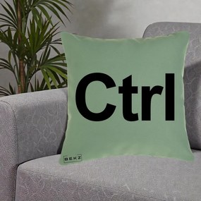 Perna Personalizata Tasta Ctrl Tipografie Bold, 40x40 cm, Verde, Husa Detasabila, Perna Inclusa, BEKZ®
