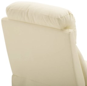 Homcom Fotoliu Relax Clasic cu Spatar Rabatabil si Taburet, Crem