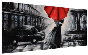 Tablou cu îndrăgostiți sub umbrelă (120x50 cm), în 40 de alte dimensiuni noi