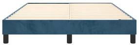 Cadru de pat box spring, albastru inchis, 140x200 cm, catifea Albastru inchis, 25 cm, 140 x 200 cm