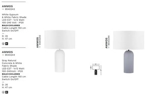 Veioza/Lampa de masa decorativa AMMOS alb