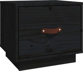 vidaXL Noptieră, negru, 40x34x35 cm, lemn masiv de pin