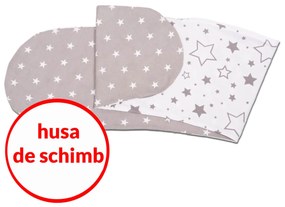 Husa bumbac detasabila pentru Perna gravide 3 in 1 Kidizi Lena, Galaxy Grey