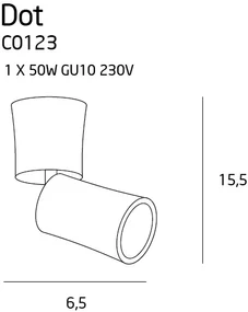 Spot aplicat alb Dot- C0123