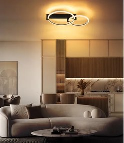 Globo 48050D1S - Plafonieră LED FLETCHER LED/24W/230V 3000K 58x38 cm neagră